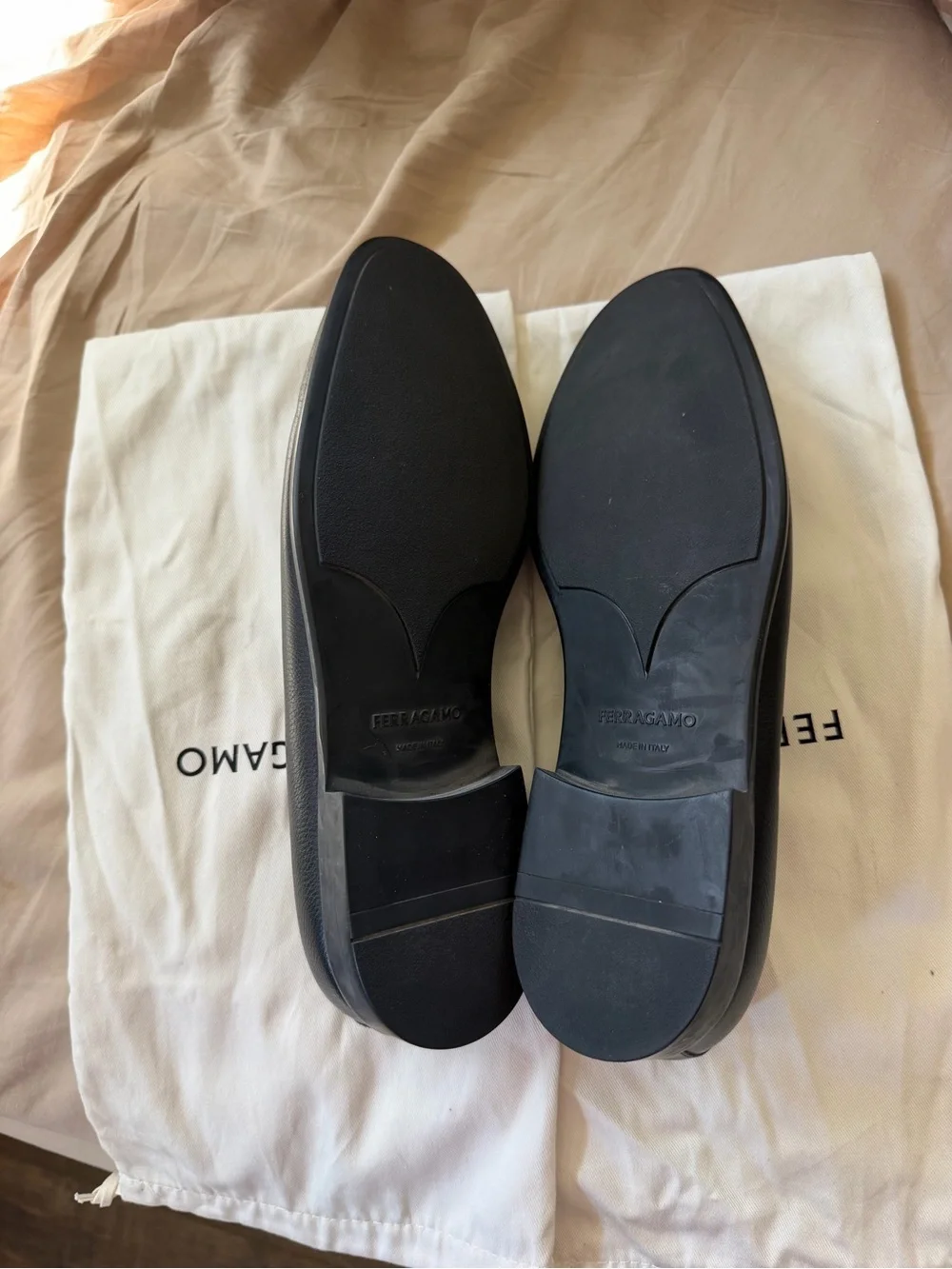 Salvatore Ferragamo Black Pebbled Leather Bit Loafers